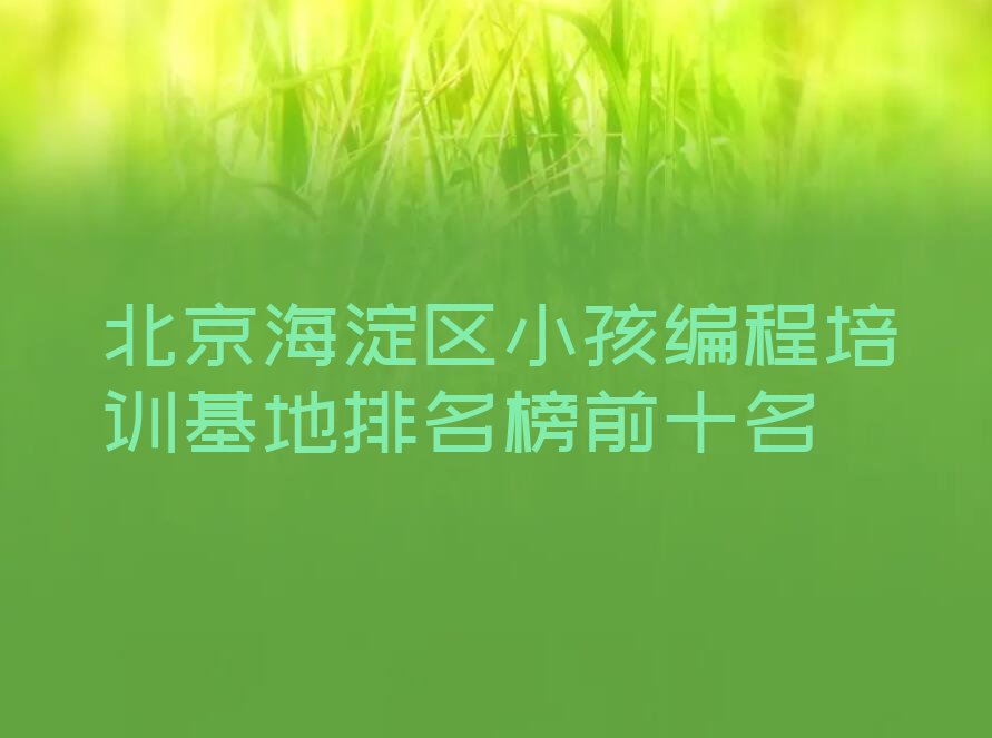 北京少儿编程培训班