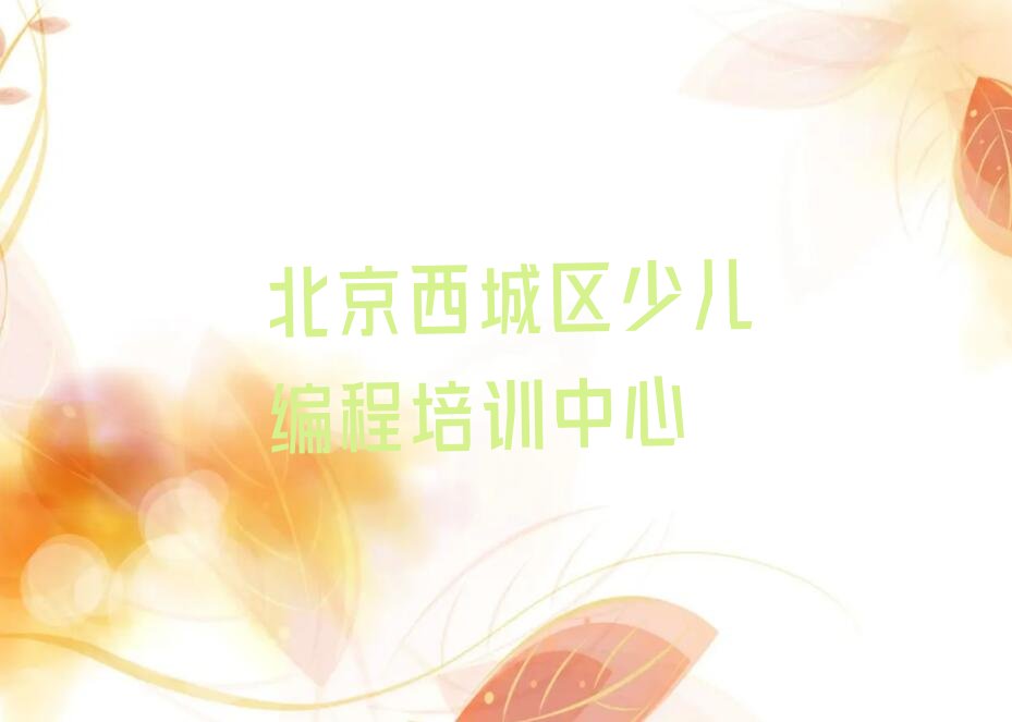 北京西城区少儿编程培训中心