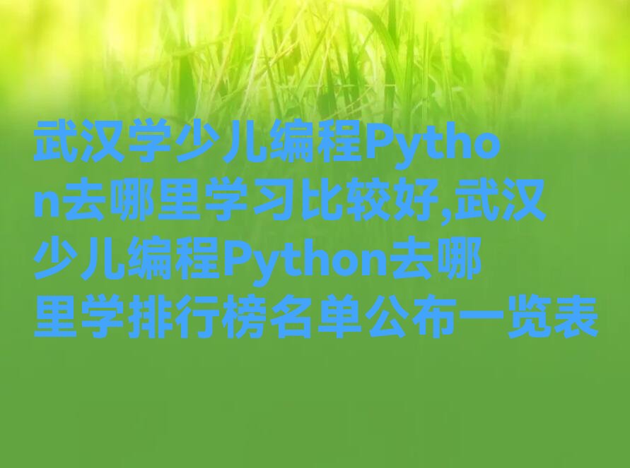 十大武汉学少儿编程Python去哪里学习比较好,武汉少儿编程Python去哪里学排行榜名单公布一览表排行榜
