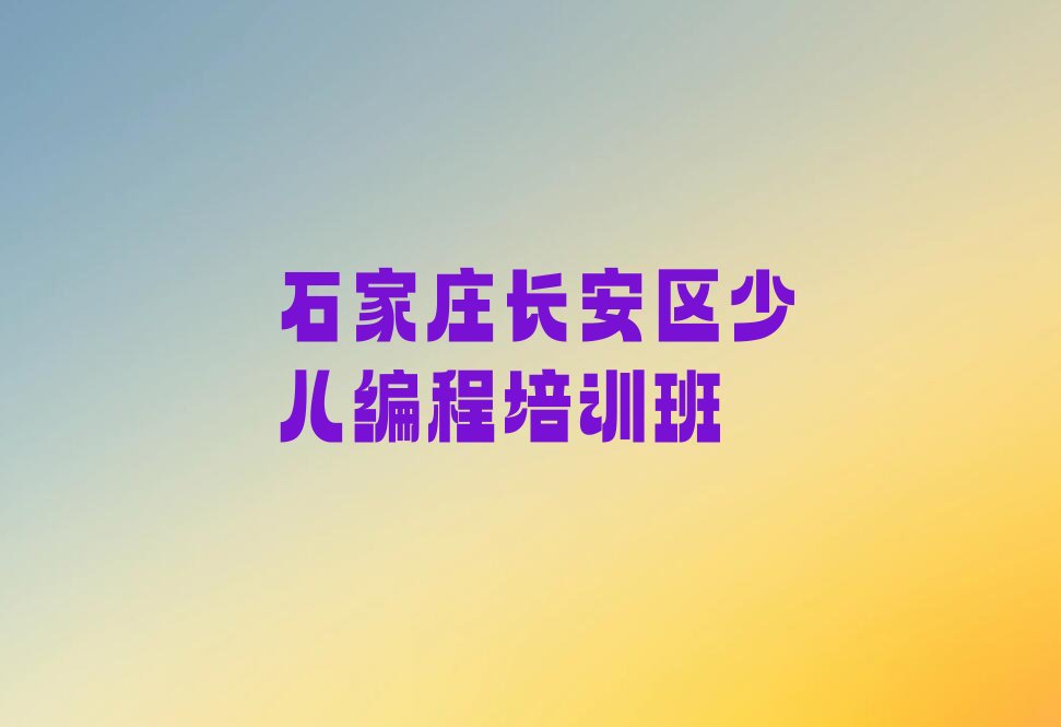 石家庄长安区少儿编程培训班