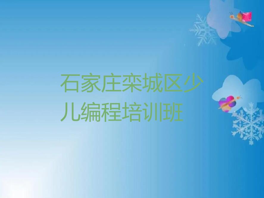 石家庄栾城区少儿编程培训班