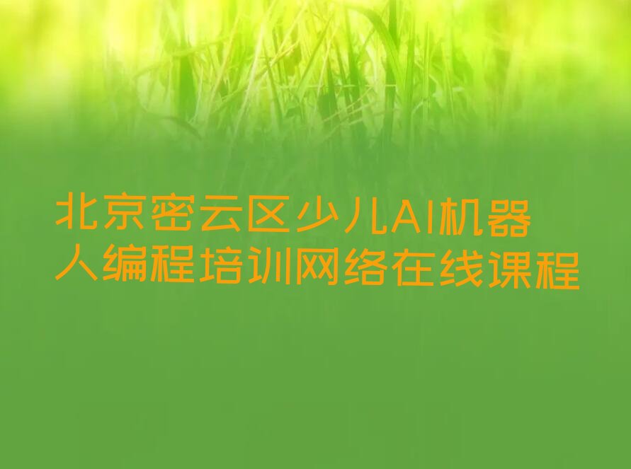 十大北京密云区少儿AI机器人编程培训网络在线课程排行榜