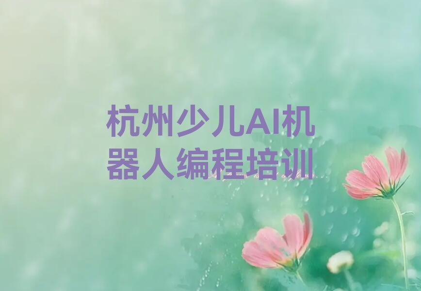 杭州少儿AI机器人编程培训学校