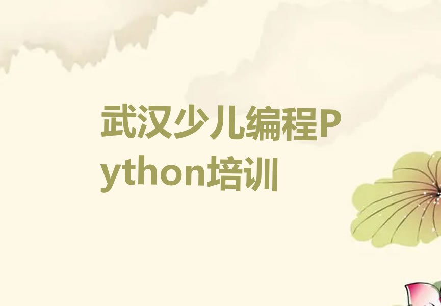 武汉江汉区少儿编程Python培训学校