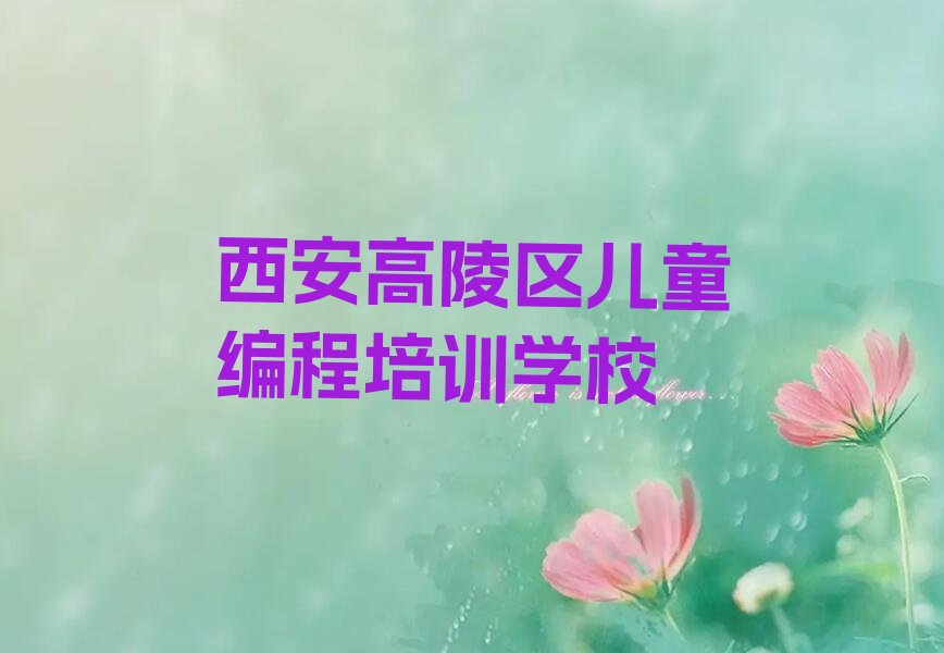 西安高陵区儿童编程培训学校