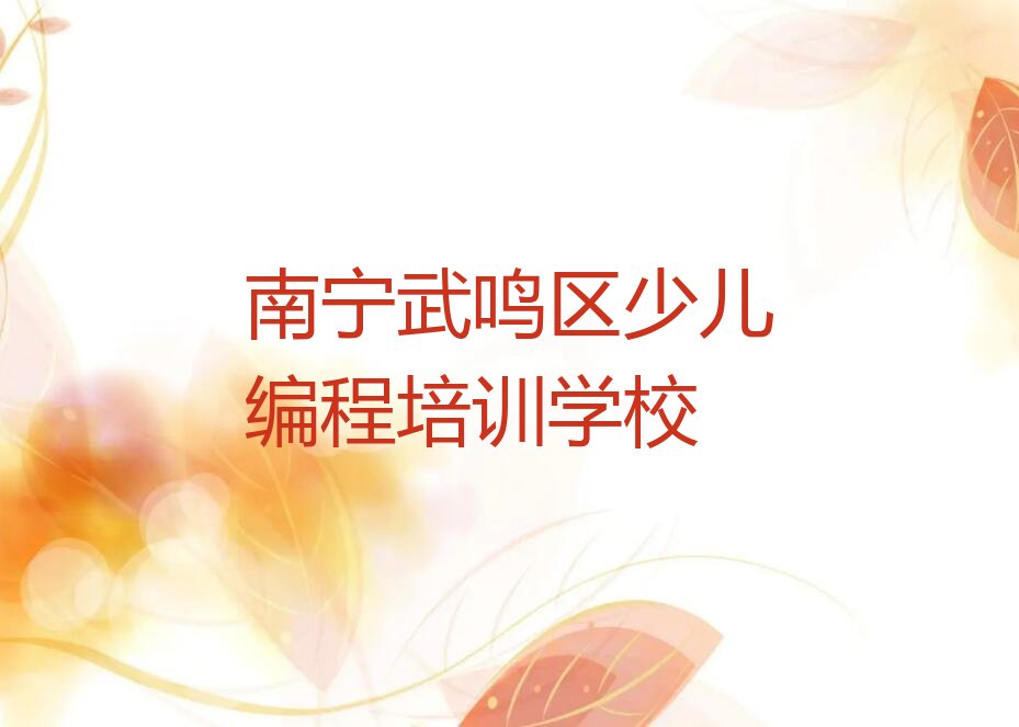南宁武鸣区少儿编程培训学校