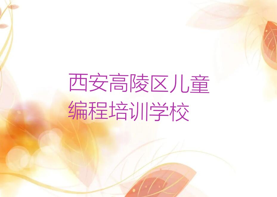 西安高陵区儿童编程培训学校