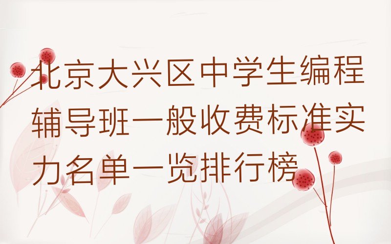 北京少儿编程培训中心