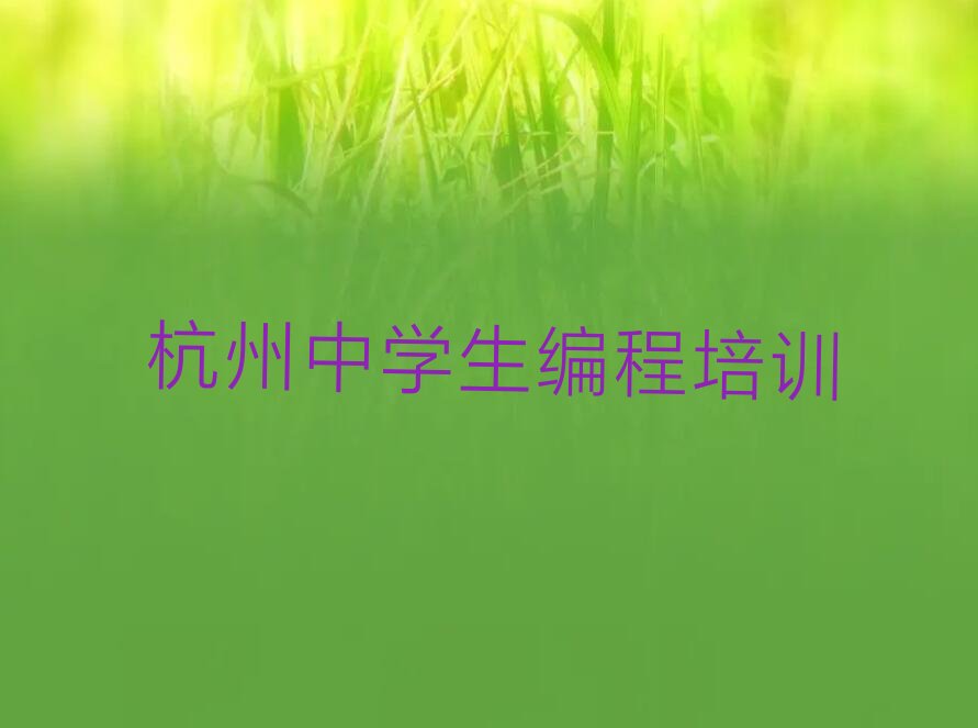 杭州中学生编程培训学校
