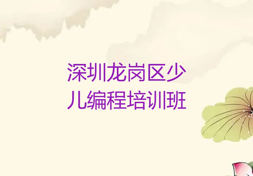 深圳龙岗区少儿编程培训班
