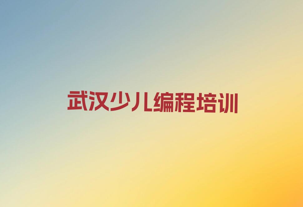 武汉硚口区少儿编程培训班