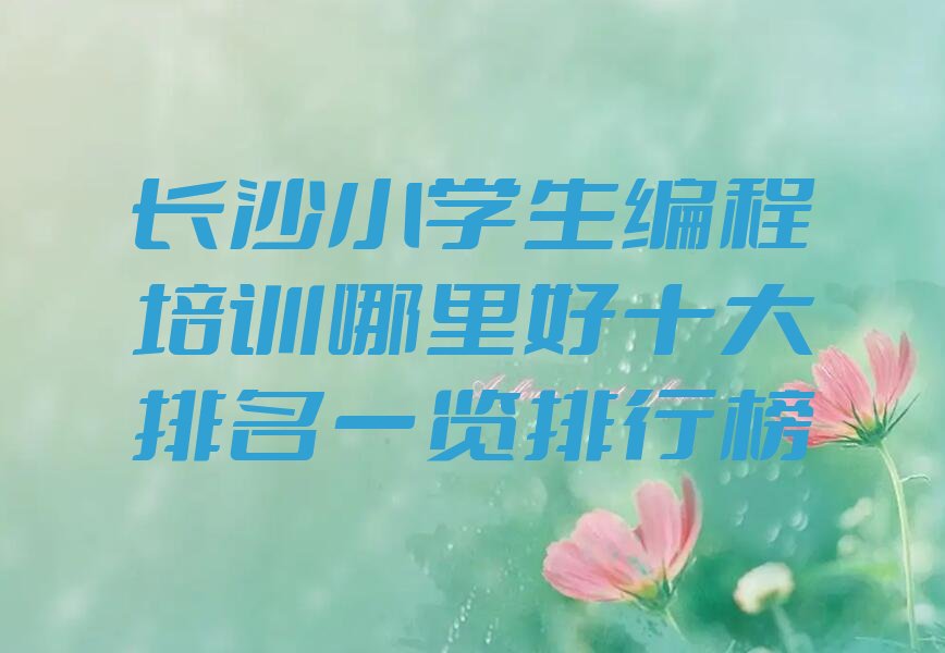 长沙岳麓区少儿编程培训中心