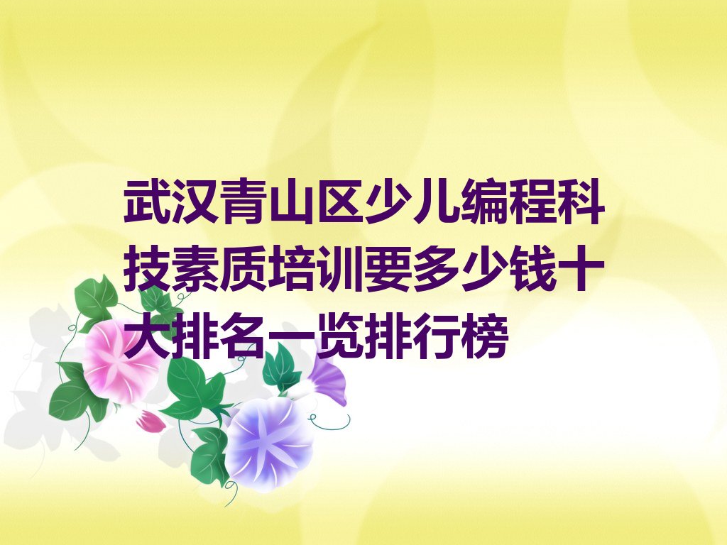 十大武汉青山区少儿编程科技素质培训要多少钱十大排名一览排行榜排行榜