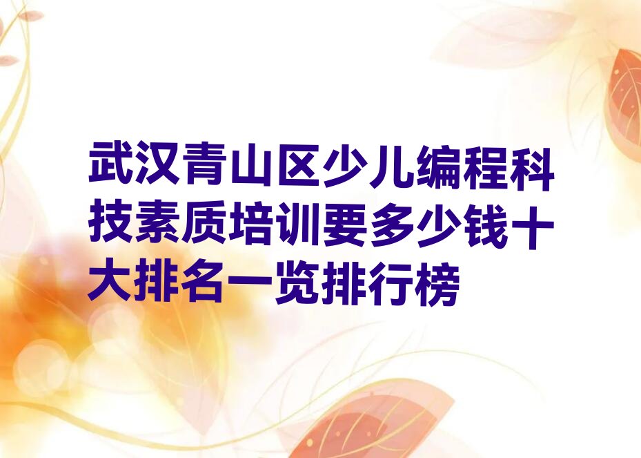 武汉少儿编程培训