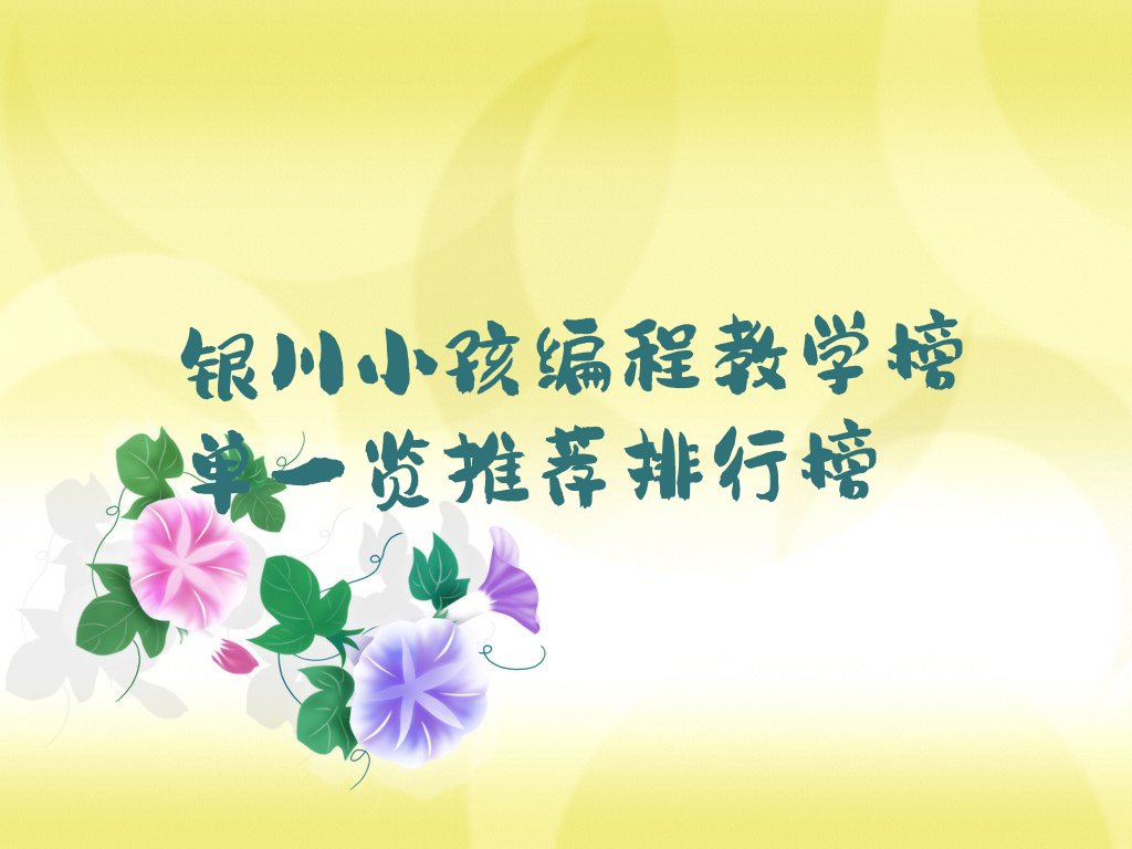 银川兴庆区小孩编程培训学校