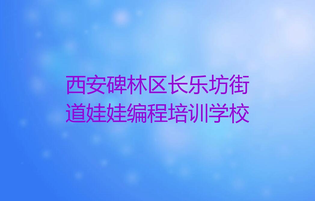 西安碑林区长乐坊街道娃娃编程培训学校