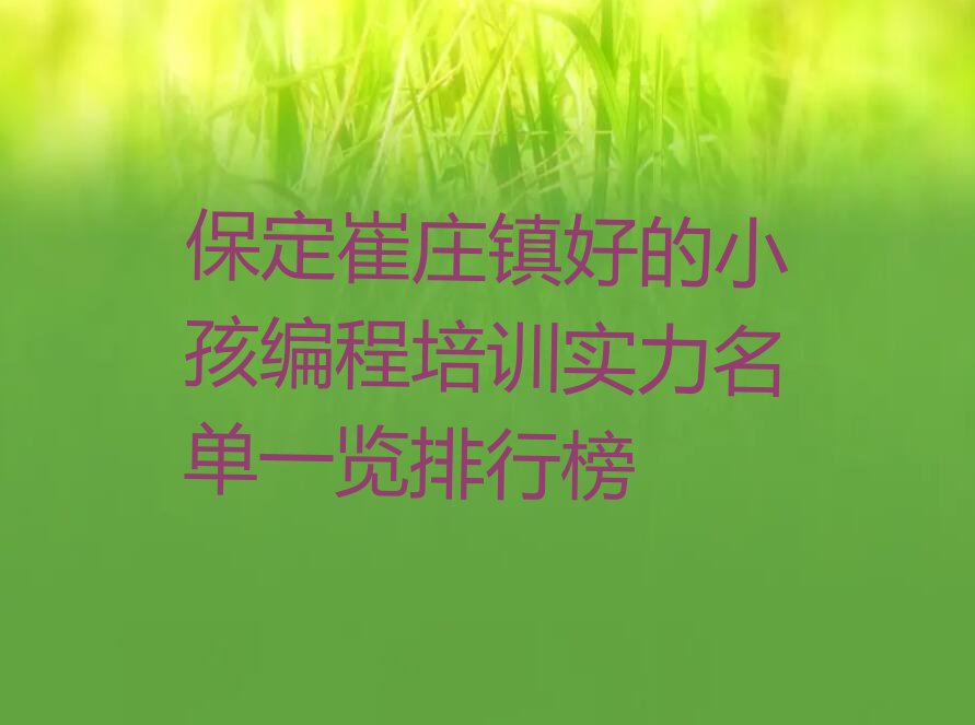 保定徐水区少儿编程培训班