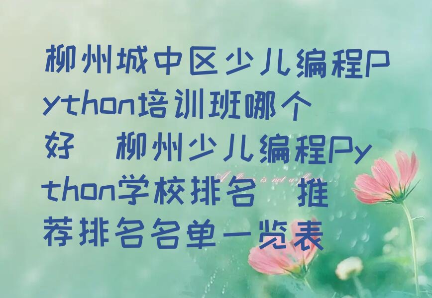 柳州城中区少儿编程培训班