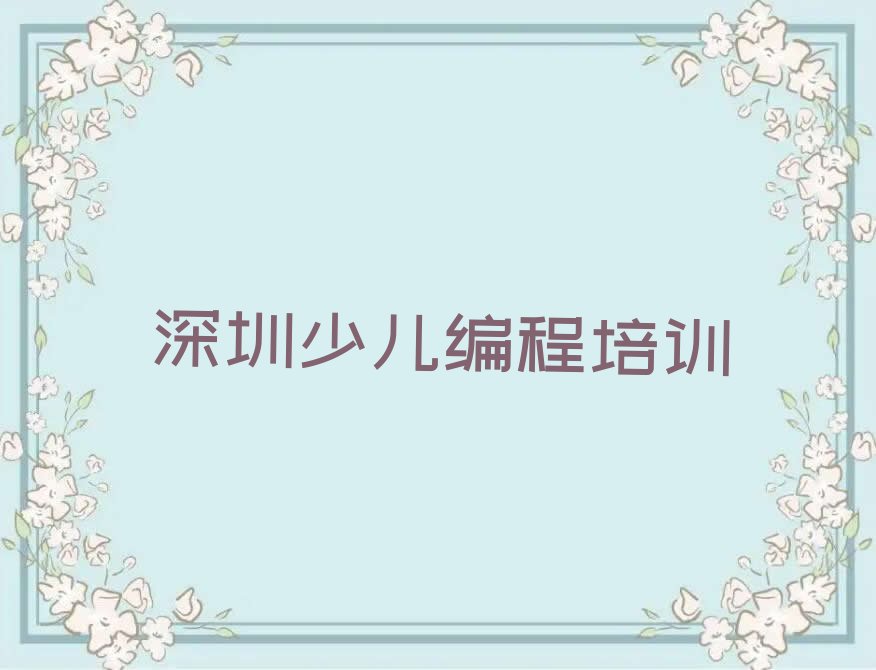 深圳龙岗区少儿编程培训班