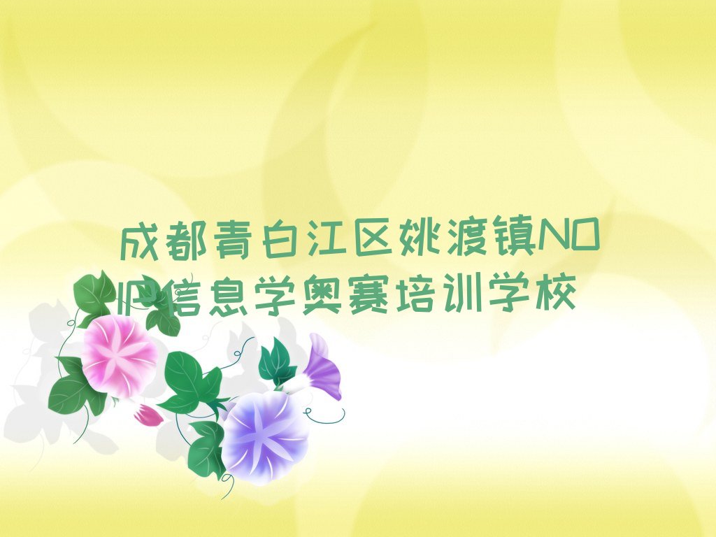 成都青白江区姚渡镇NOIP信息学奥赛培训学校