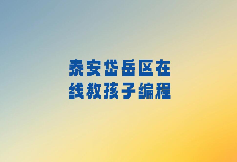 泰安少儿编程培训中心