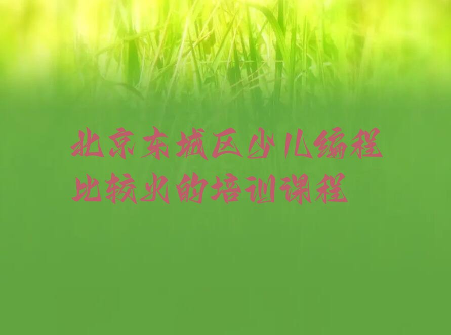 十大北京东城区少儿编程比较火的培训课程排行榜