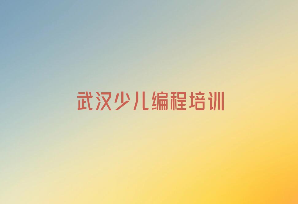 武汉江岸区少儿编程培训中心
