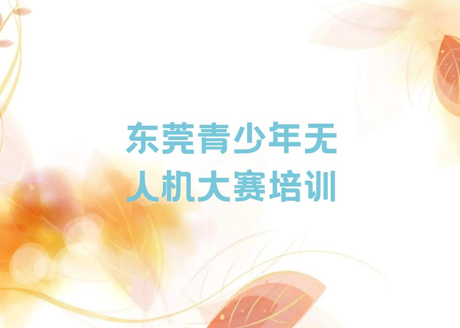 十大东莞青少年无人机大赛培训要多久排行榜