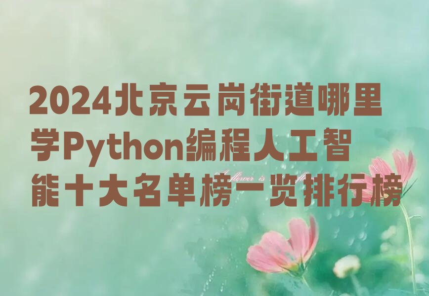 十大2024北京云岗街道哪里学Python编程人工智能十大名单榜一览排行榜排行榜