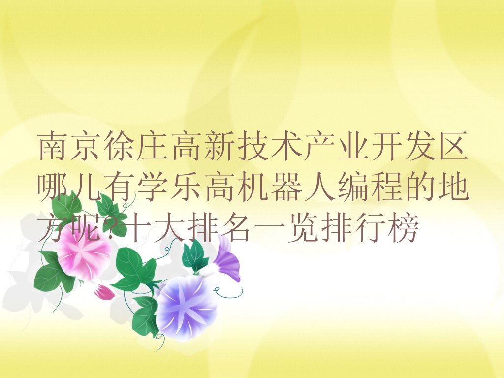 南京玄武区徐庄高新技术产业开发区乐高机器人编程培训学校