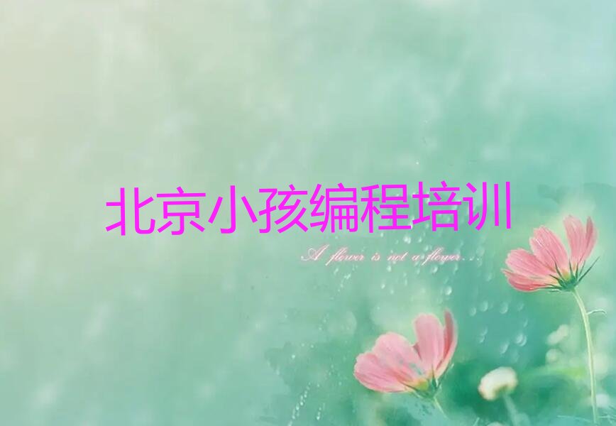 十大北京小孩编程培训班要多少钱排行榜