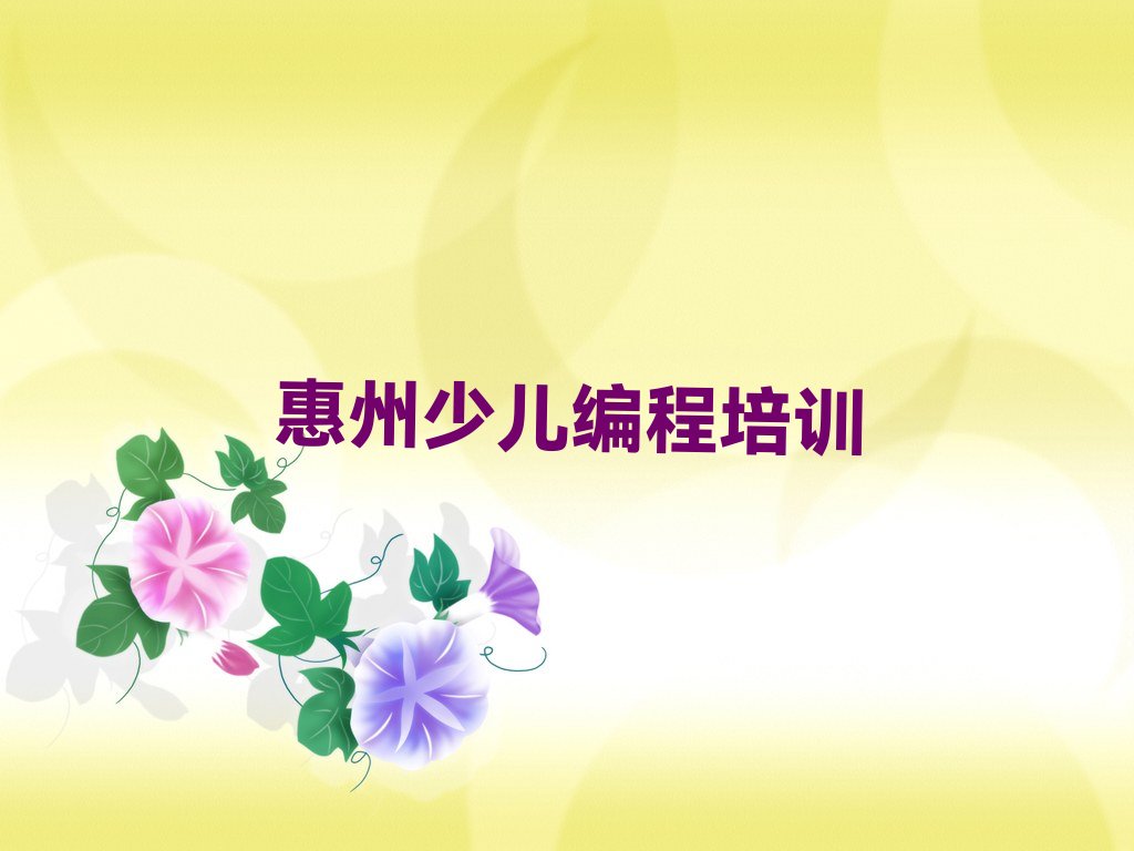 惠州惠阳区少儿编程培训班