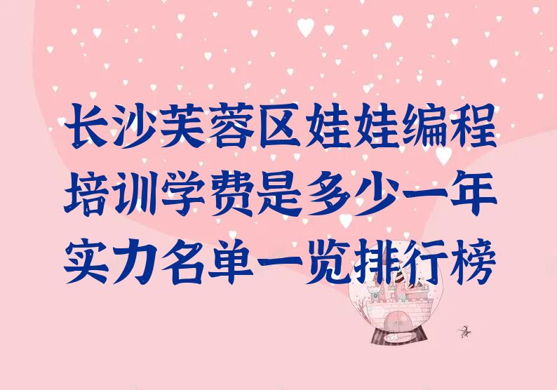 长沙芙蓉区少儿编程培训班