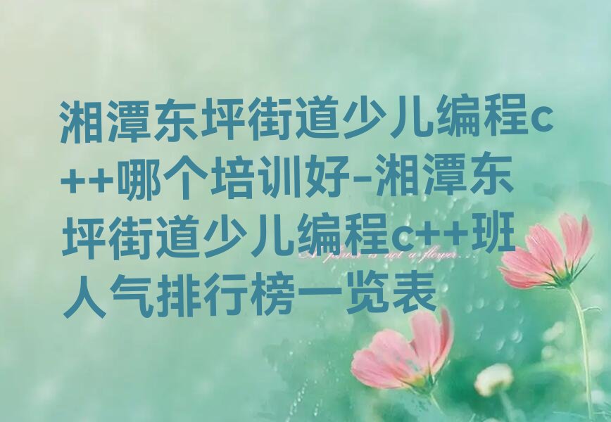 湘潭岳塘区少儿编程培训