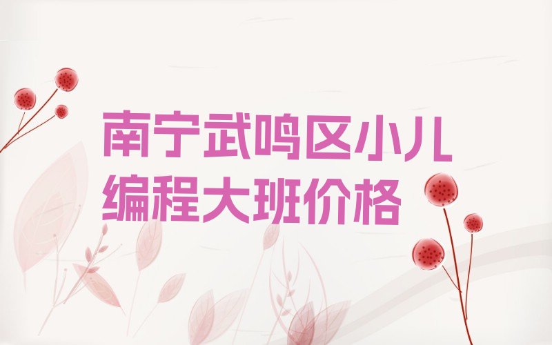 十大南宁武鸣区小儿编程大班价格排行榜
