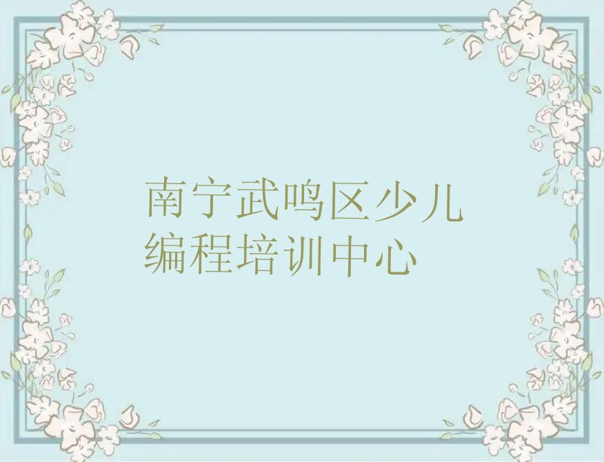 南宁武鸣区少儿编程培训中心
