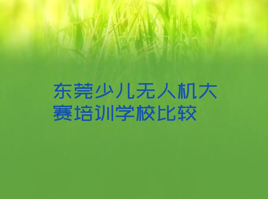 十大东莞少儿无人机大赛培训学校比较排行榜