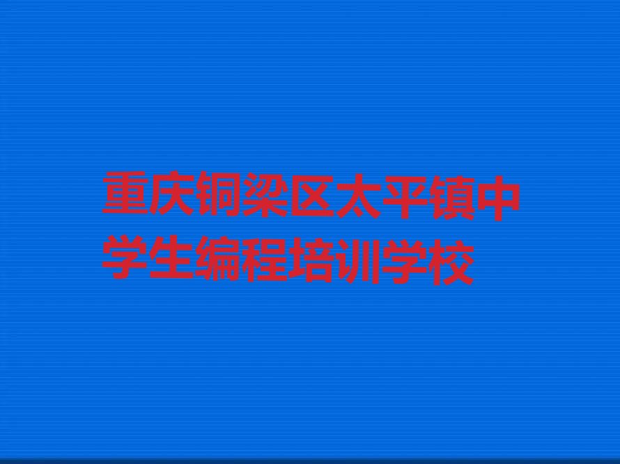 重庆铜梁区太平镇中学生编程培训学校