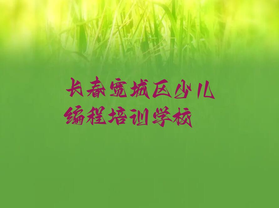 长春宽城区少儿编程培训学校