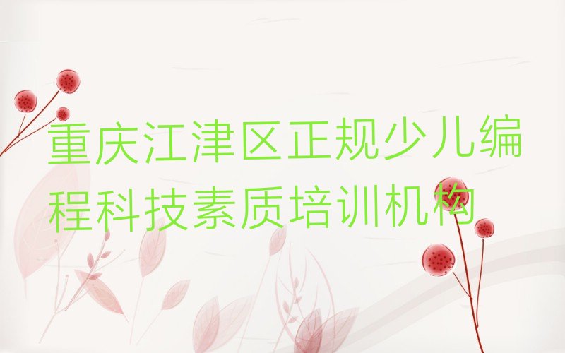 重庆江津区白沙镇少儿编程科技素质培训学校