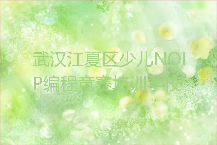 武汉江夏区少儿NOIP编程竞赛培训学校