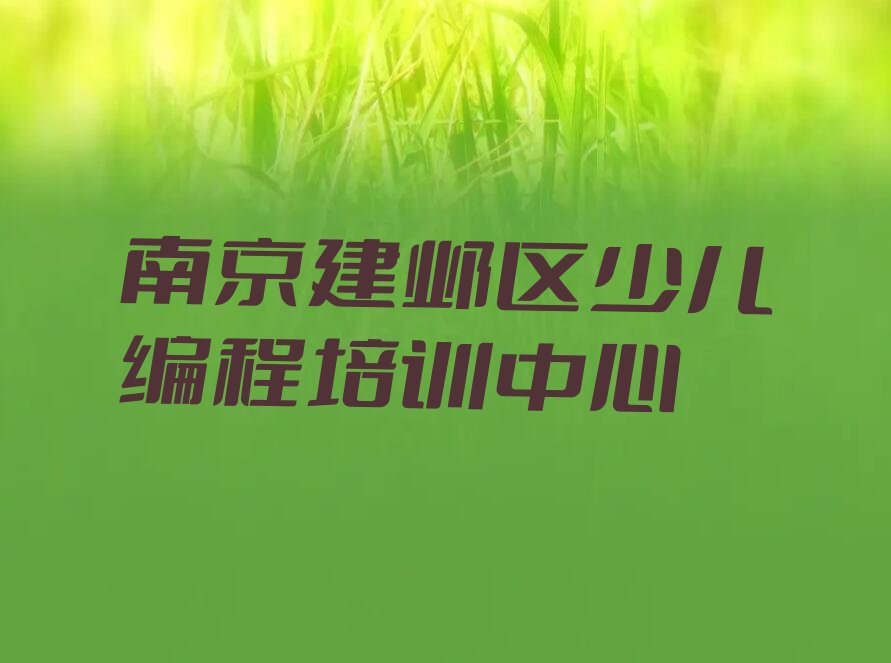 南京建邺区少儿编程培训中心