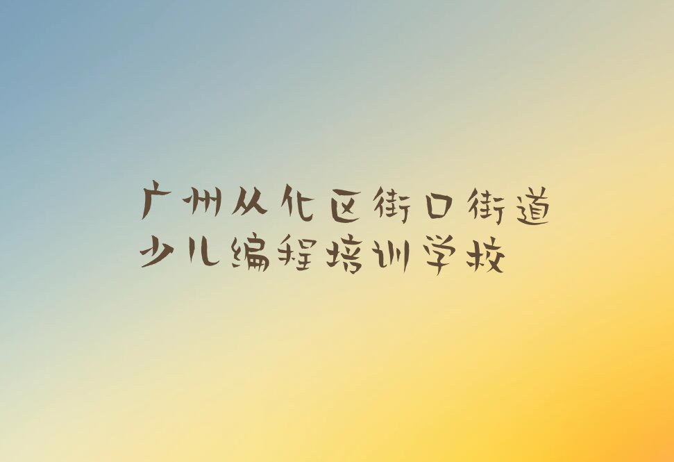 广州从化区街口街道少儿编程培训学校