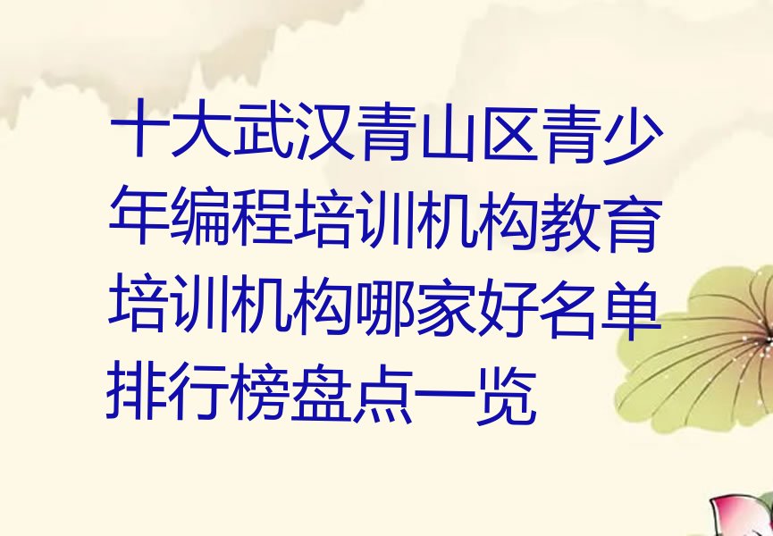 十大十大武汉青山区青少年编程培训机构教育培训机构哪家好名单排行榜盘点一览排行榜