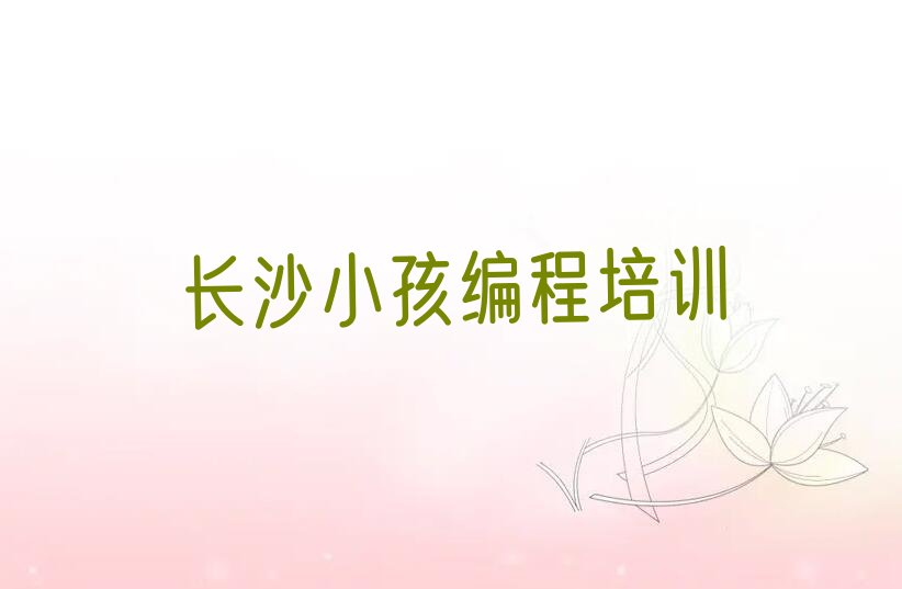 长沙望城区少儿编程培训学校