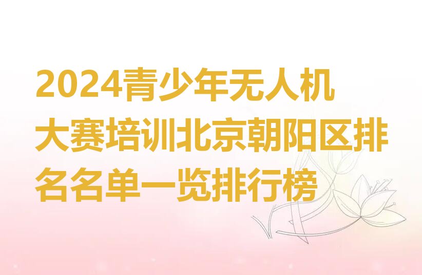 十大2024青少年无人机大赛培训北京朝阳区排名名单一览排行榜排行榜
