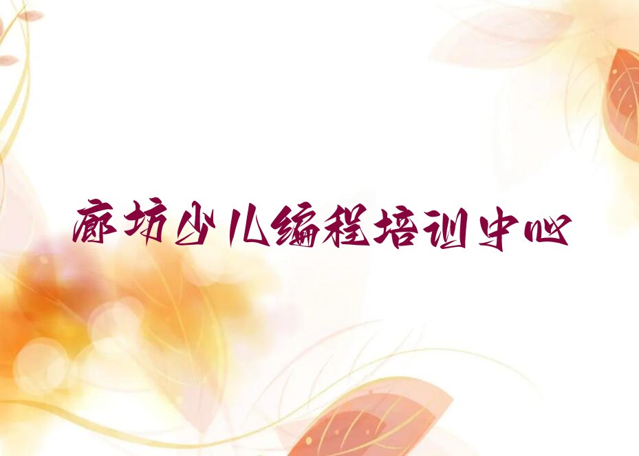 廊坊少儿编程培训中心