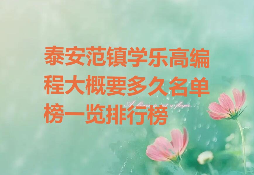 泰安少儿编程培训班