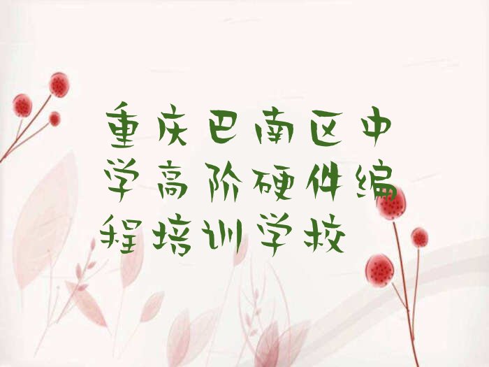 重庆巴南区中学高阶硬件编程培训学校