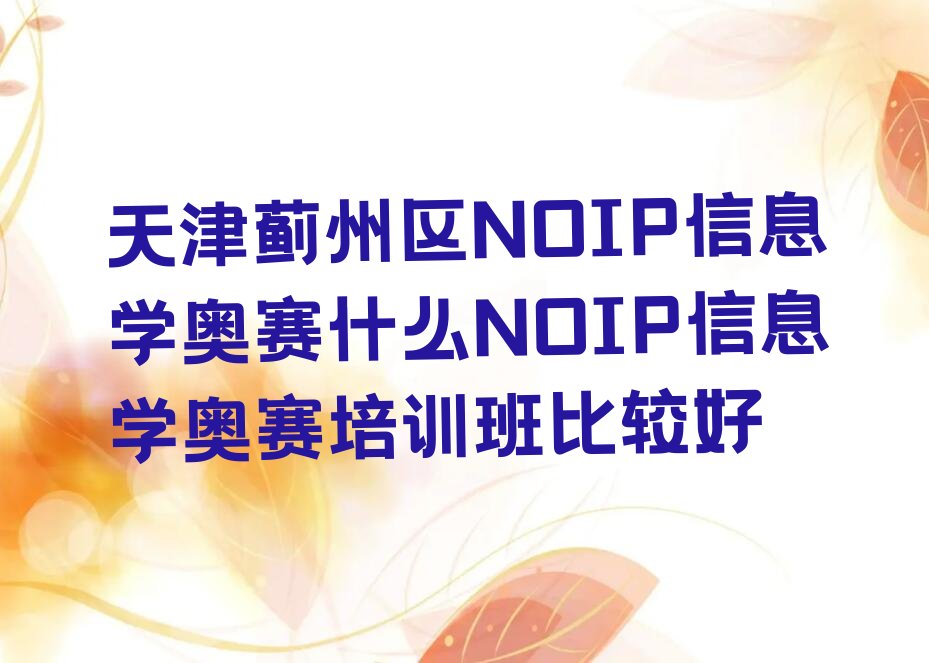 十大天津蓟州区NOIP信息学奥赛什么NOIP信息学奥赛培训班比较好排行榜